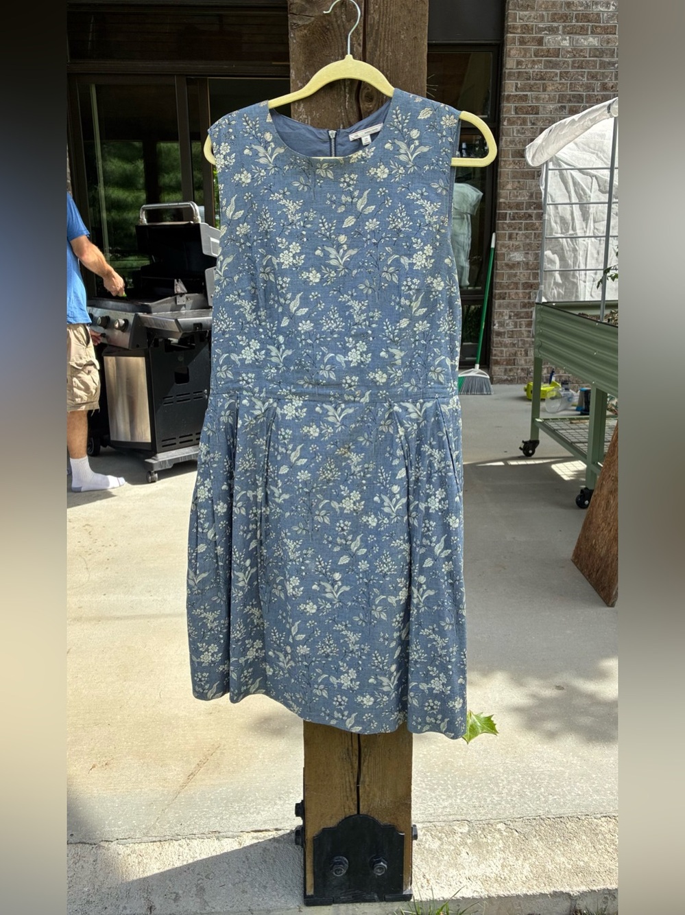 GAP Dusty Blue Floral Sleeveless Dress